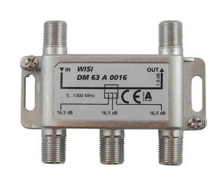 TAP symmetrical 1,3 GHz, 3-way, 16 dB